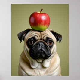 Pug Apple Poster