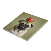 Pug Apple Tegeltje (Zijkant)