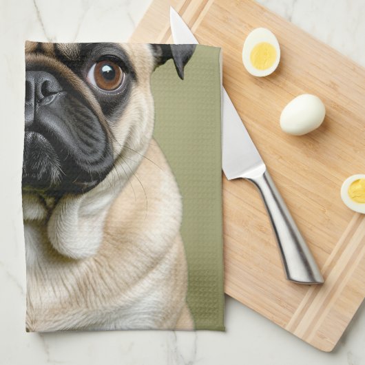 Pug Apple Theedoek (Quarter Fold)