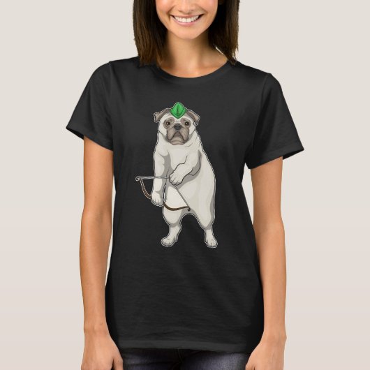 Pug Archer Bow T-shirt (Voorkant)