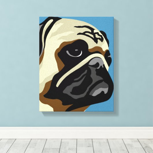 Pug Art Canvas Afdruk (Insitu (Houten vloer))