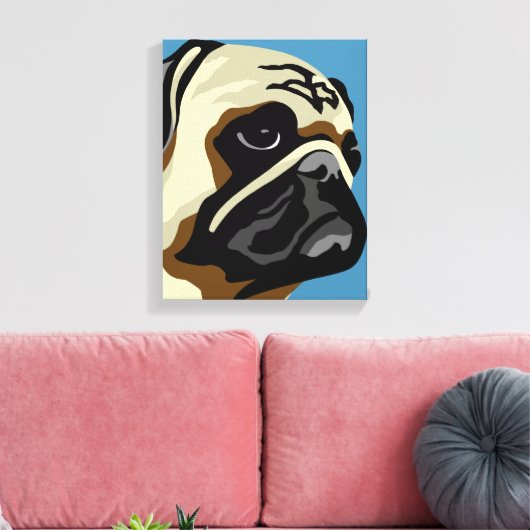 Pug Art Canvas Afdruk (Insitu (Woonkamer))