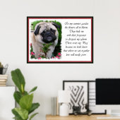 Pug Art Garden Poem Poster (Thuiskantoor)