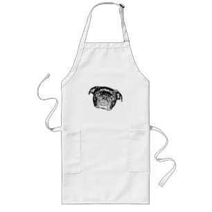 Pug Art Keuken Sfeer Lang Schort