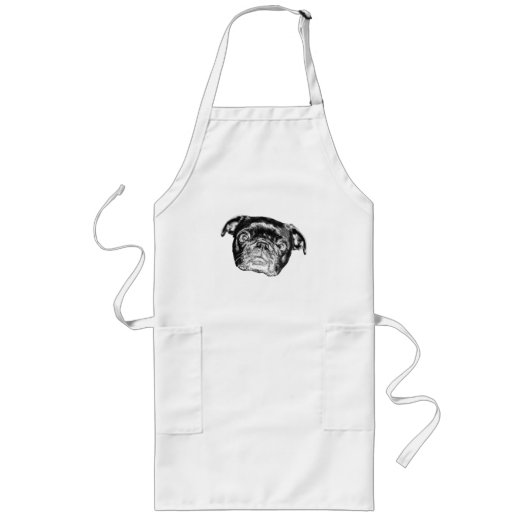 Pug Art Keuken Sfeer Lang Schort (Voorkant)