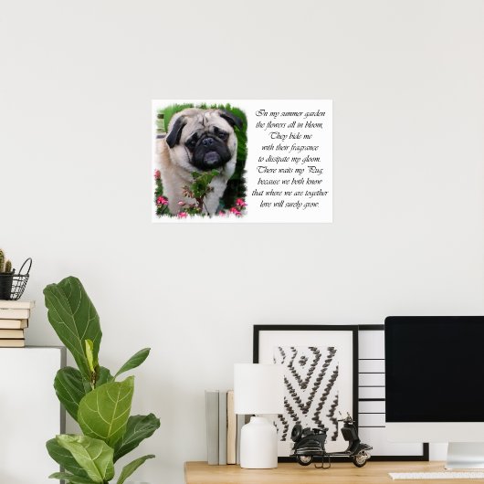 Pug Art Print (Thuiskantoor)