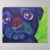 Pug Art "Pugslim enthousiasme" Poster (Voorkant)