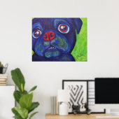 Pug Art "Pugslim enthousiasme" Poster (Thuiskantoor)