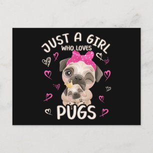 Pug Baby Foul is gewoon een meisje dat van pugs ho Briefkaart
