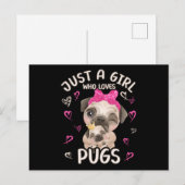 Pug Baby Foul is gewoon een meisje dat van pugs ho Briefkaart (Voorkant / Achterkant)