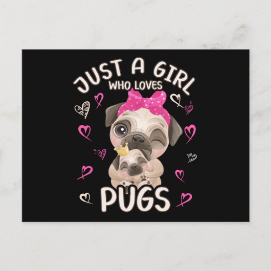 Pug Baby Foul is gewoon een meisje dat van pugs ho Briefkaart (Voorkant)