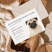 Pug Baby shower minimalistische uitnodiging