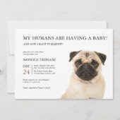 Pug Baby shower minimalistische uitnodiging (Voorkant)