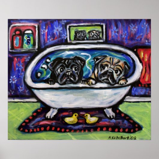 Pug-badtijd Poster (Voorkant)