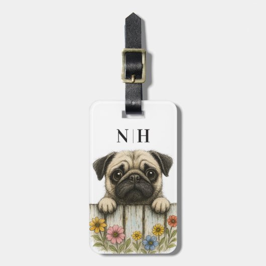 Pug bagage labels (Voorkant verticaal)