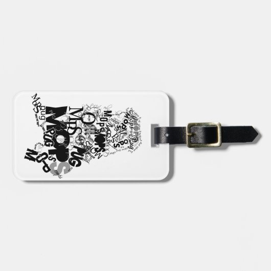 Pug Bagagelabel (Voorkant horizontaal)