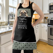 Pug Baking Queen Sage Green Custom Schort