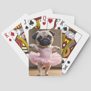 Pug Ballerina Pokerkaarten