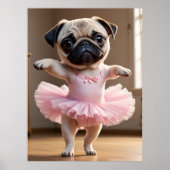 Pug Ballerina Poster (Voorkant)