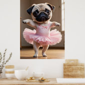 Pug Ballerina Poster (Keuken)