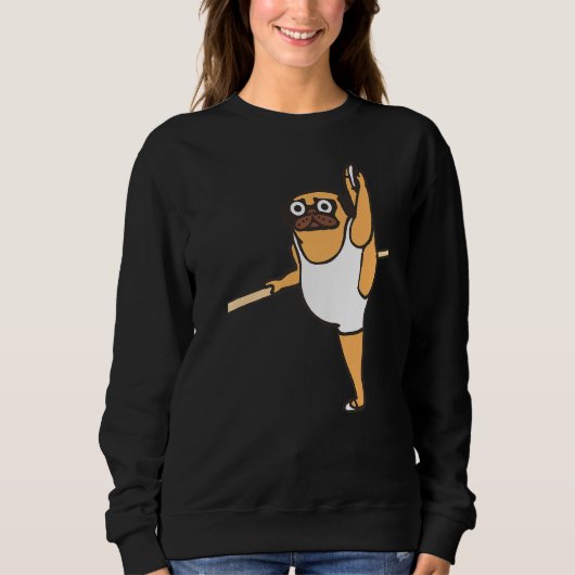 Pug Ballet Dancer Trui (Voorkant)