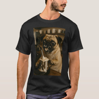 Pug Barista, Mooie Honden Kunst, Koffie Liefhebber T-shirt