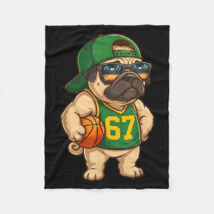 Pug Basketbal Hond 67 Gen Alpha Jargon Srts Mannen Fleece Deken