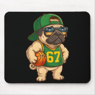 Pug Basketbal Hond 67 Gen Alpha Jargon Srts Mannen Muismat