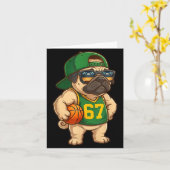 Pug Basketball Dog 67 Gen Alpha Slang Srts Men Boy Kaart (Gele Bloem)