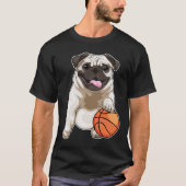 Pug Basketbalspeler Basketbal T-shirt (Voorkant)