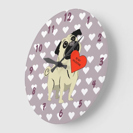 Pug be my Valentine Grote Klok (Hoek)