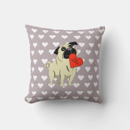 Pug be my Valentine Kussen