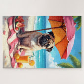 Pug Beach Relax Scene Legpuzzel (Horizontaal)