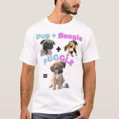 Pug + Beagle = Puggle T-shirt (Voorkant)