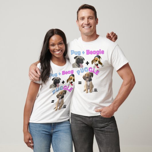 Pug + Beagle = Puggle T-shirt (Unisex)