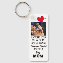 Pug... Beste mam, aangepaste dubbelzijdige Sleutel Sleutelhanger