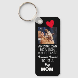 Pug... Beste mam, aangepaste dubbelzijdige Sleutel Sleutelhanger