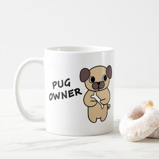 PUG BEZITTER Mok (Met donut)