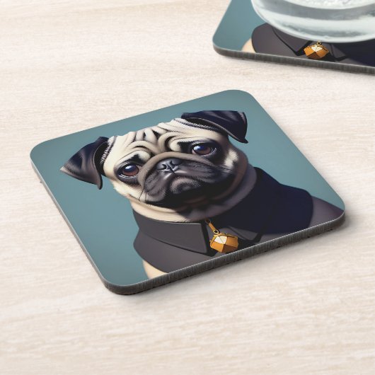 Pug Bier Onderzetter (Linkerzijde)