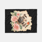 Pug bird cute dog funny pug  fleece deken (Voorkant (Horizontaal))