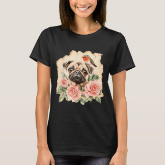 Pug bird cute dog funny pug  t-shirt