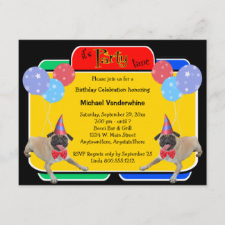 Pug Birthday Barker Kaart