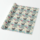 Pug Birthday Cadeaupapier (Uitgerold)