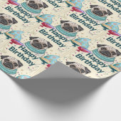 Pug Birthday Cadeaupapier (Hoek)