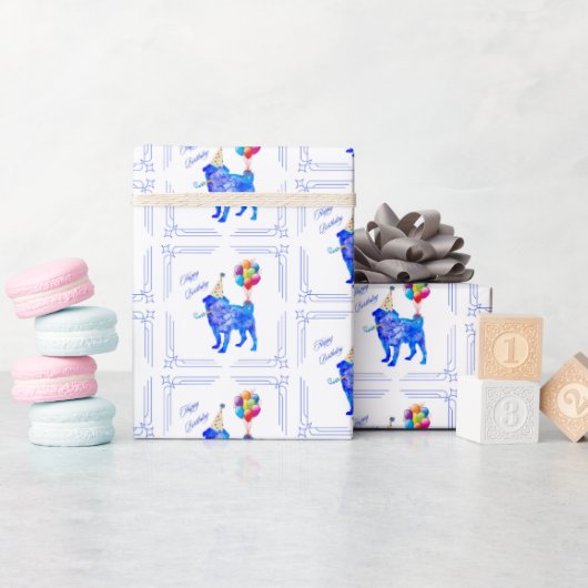 Pug Birthday Cadeaupapier (Baby Shower)