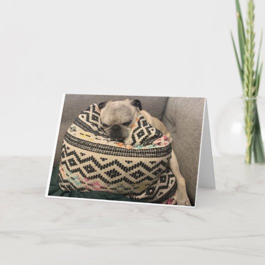 Pug Birthday Card - Happy Place Kaart (Voorkant)