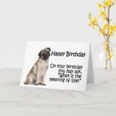 Pug Birthday Kaart (Gele Bloem)