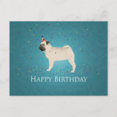 Pug Birthday-ontwerp Briefkaart (Voorkant)