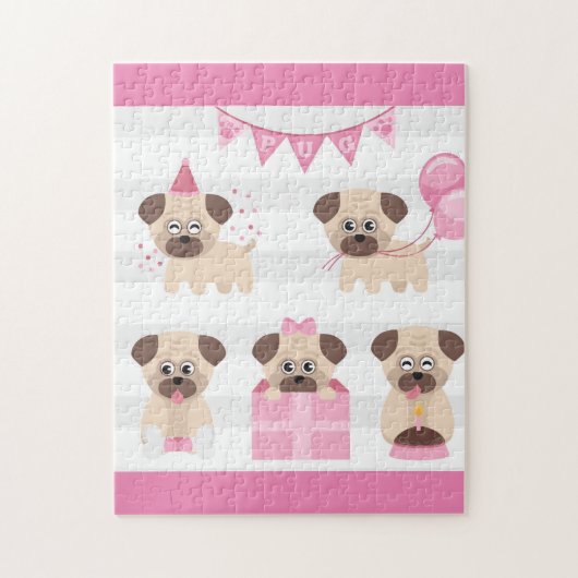 Pug Birthday Pack Legpuzzel (Verticaal)
