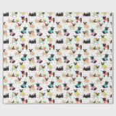 Pug Birthday Party Celebration Cadeaupapier (Vlak)